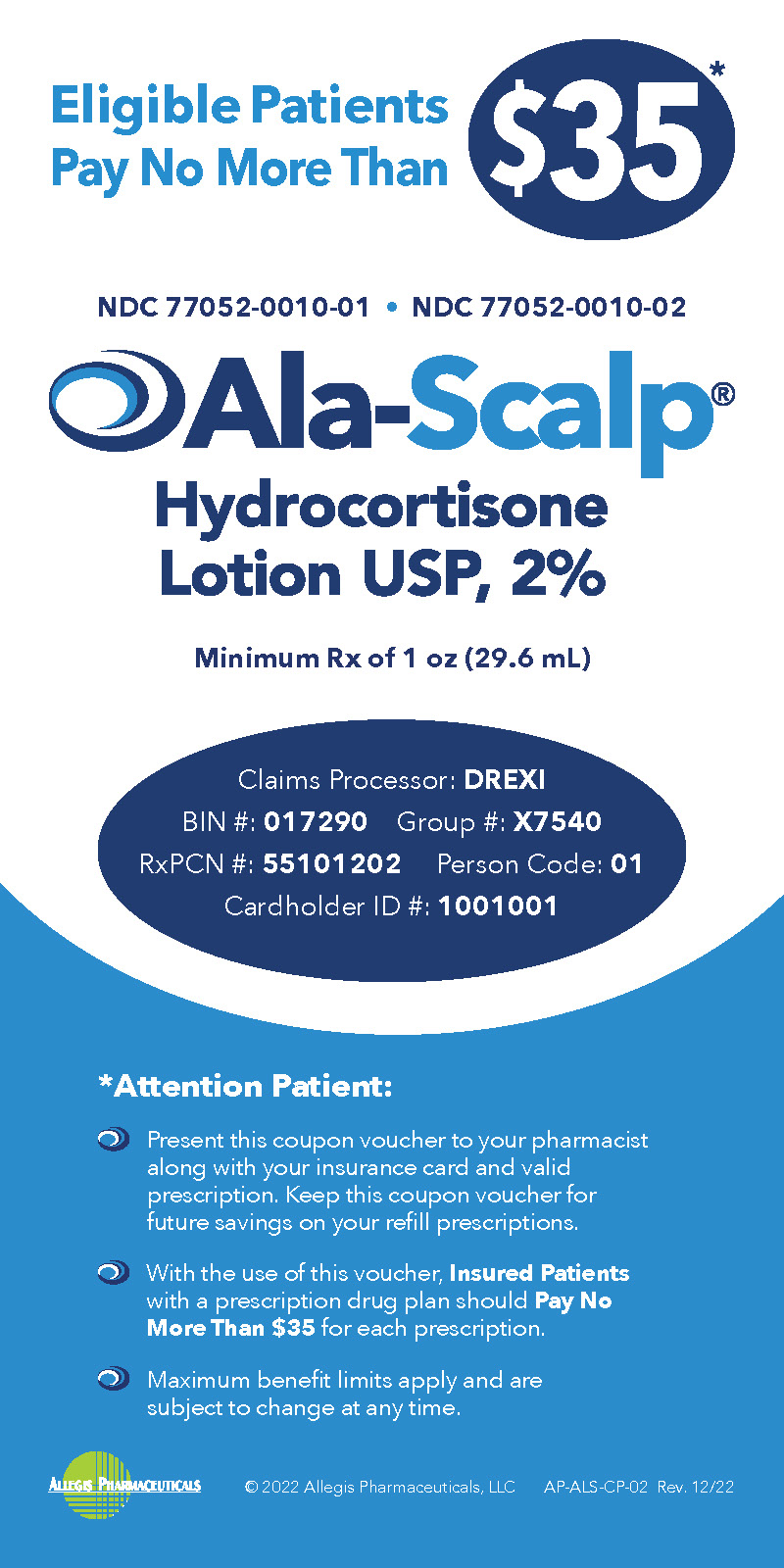 Ala-Scalp Copay Card image