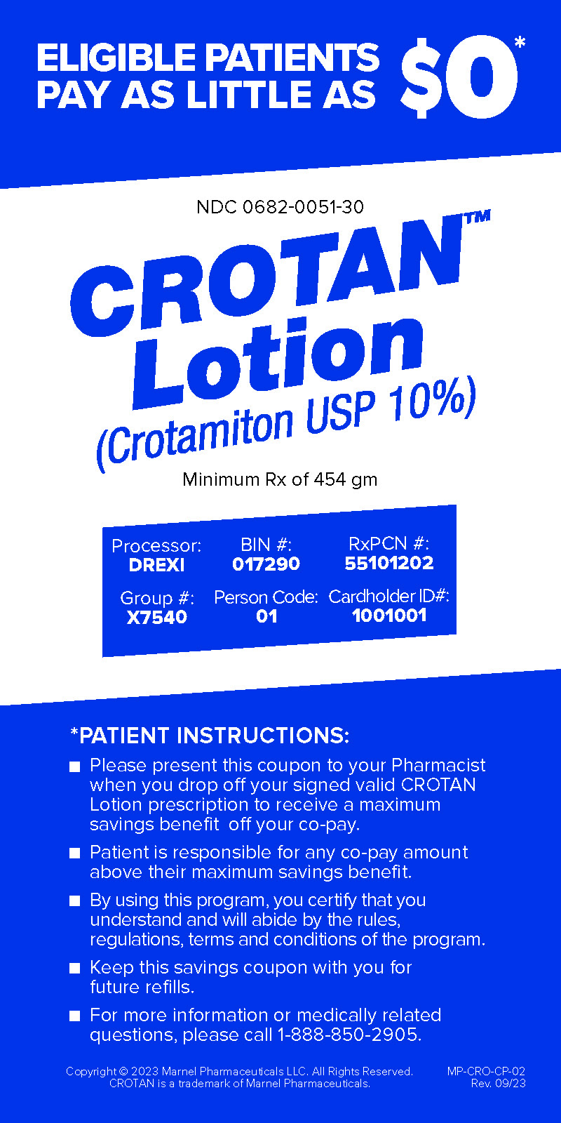 Crotan 454gm Copay Card image