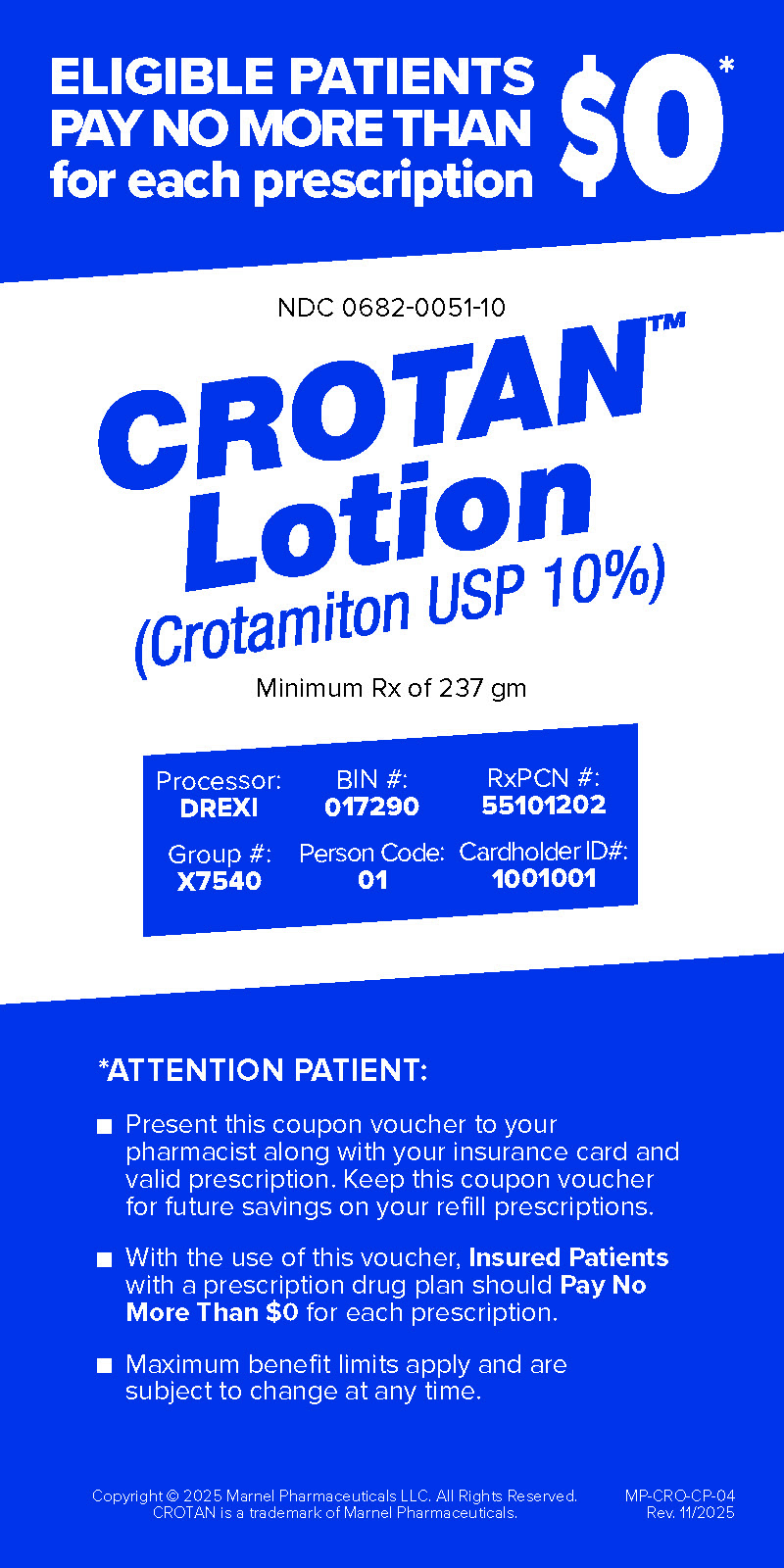 Crotan 237gm Copay Card image