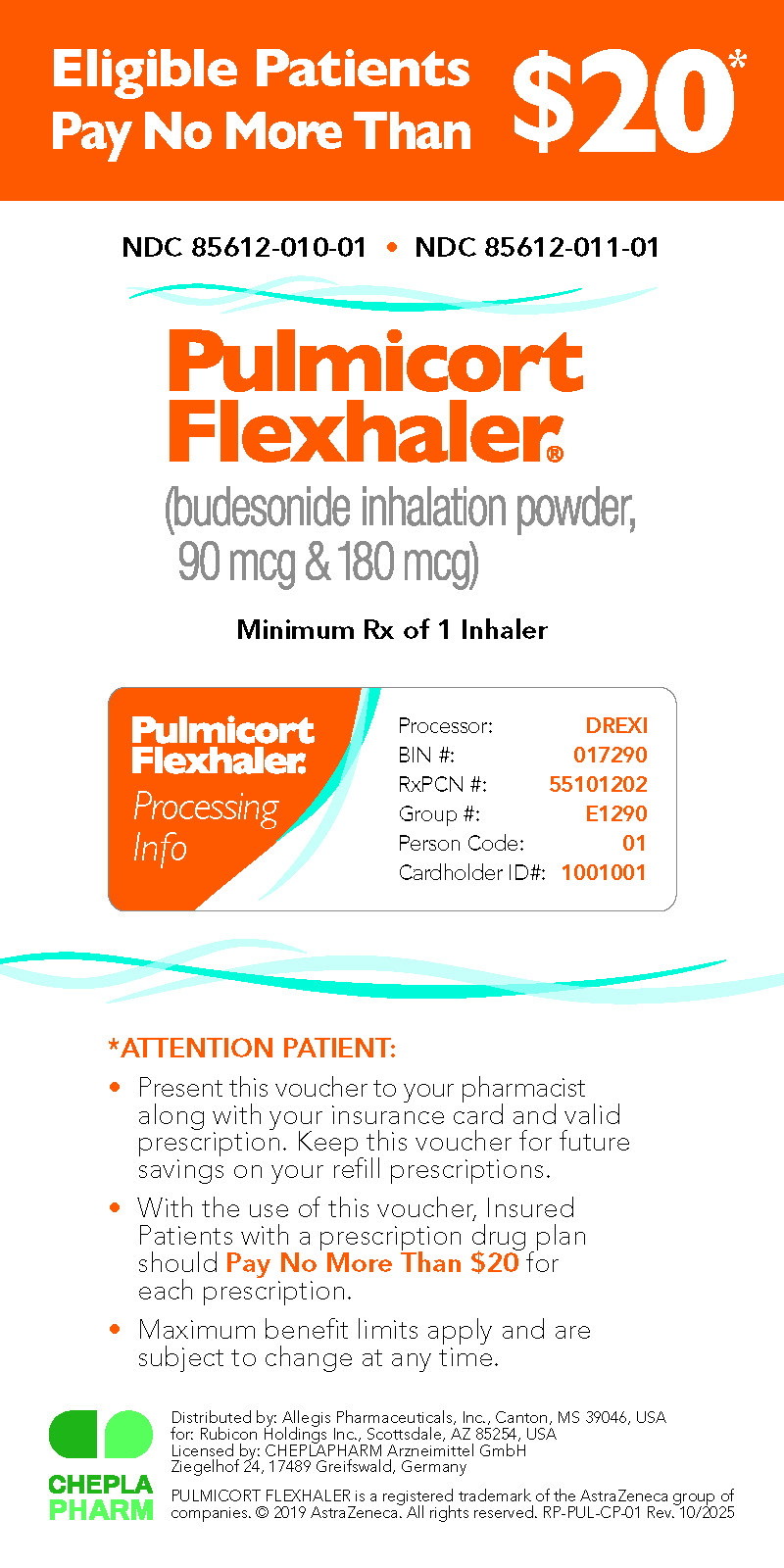 Pulmicort Flexhaler Copay Card image